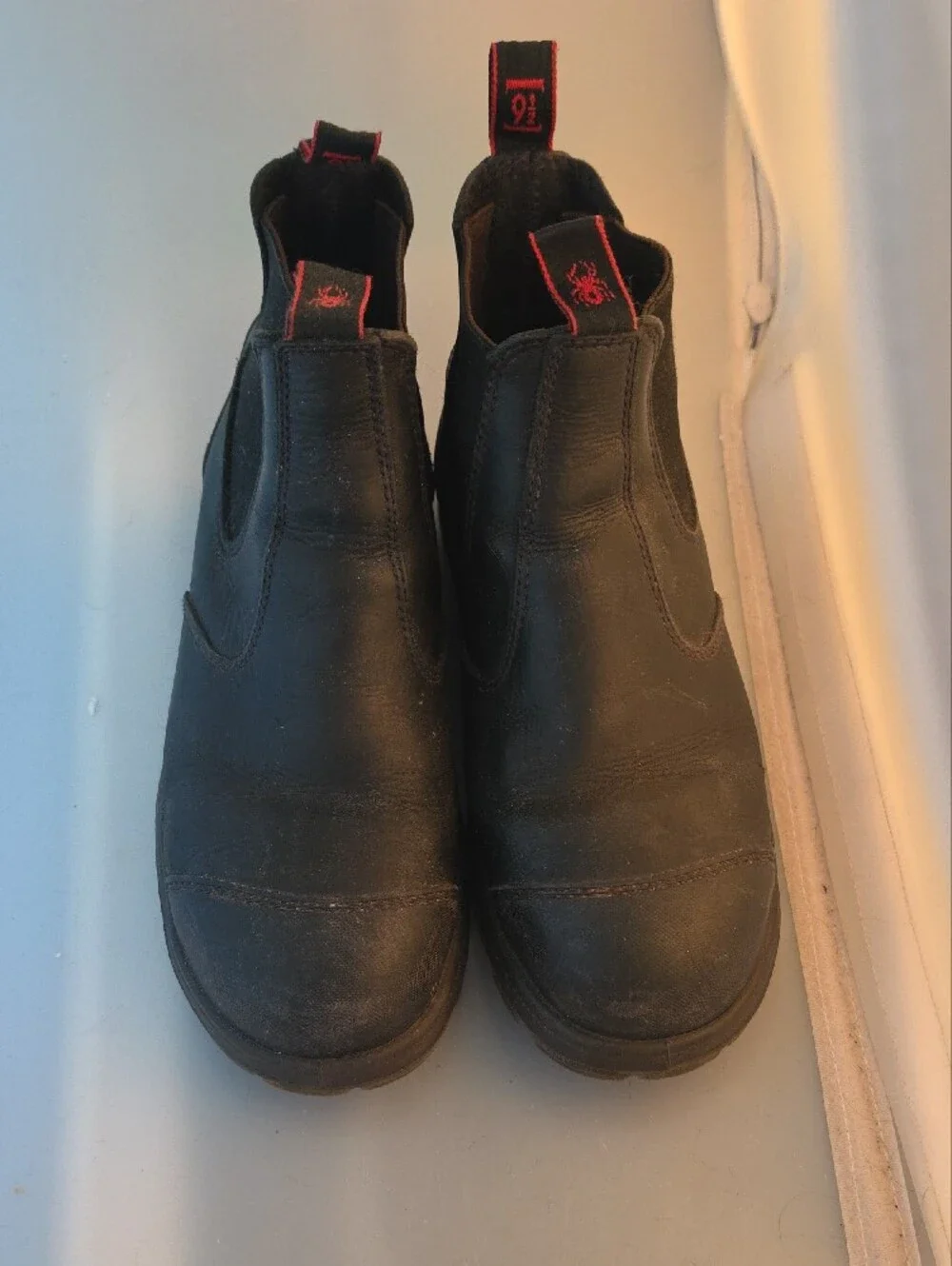 Redback Men's Steel Toe Black Slip-On Work Chelsea Boots